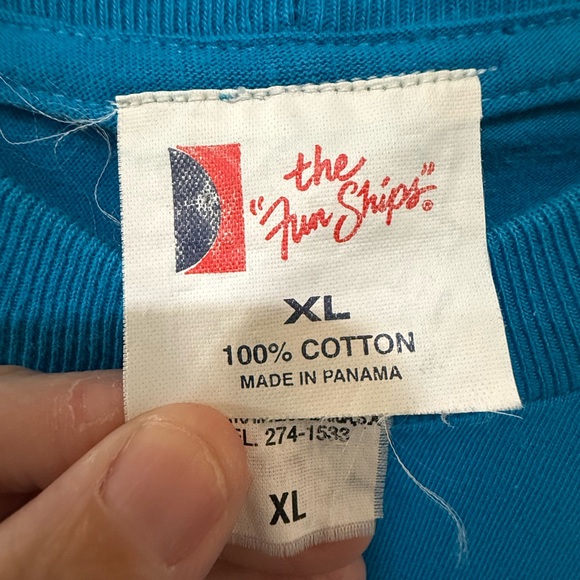 Carnival Fantasy 90’s Single Stitch Blue Short Sleeve Tee - Picture 3 of 5